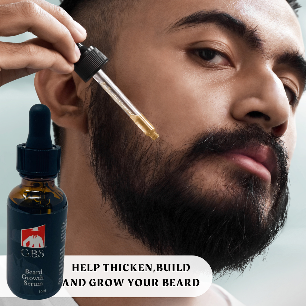 Men's Beard Natural Hair Growth Serum with Biotin 1 oz