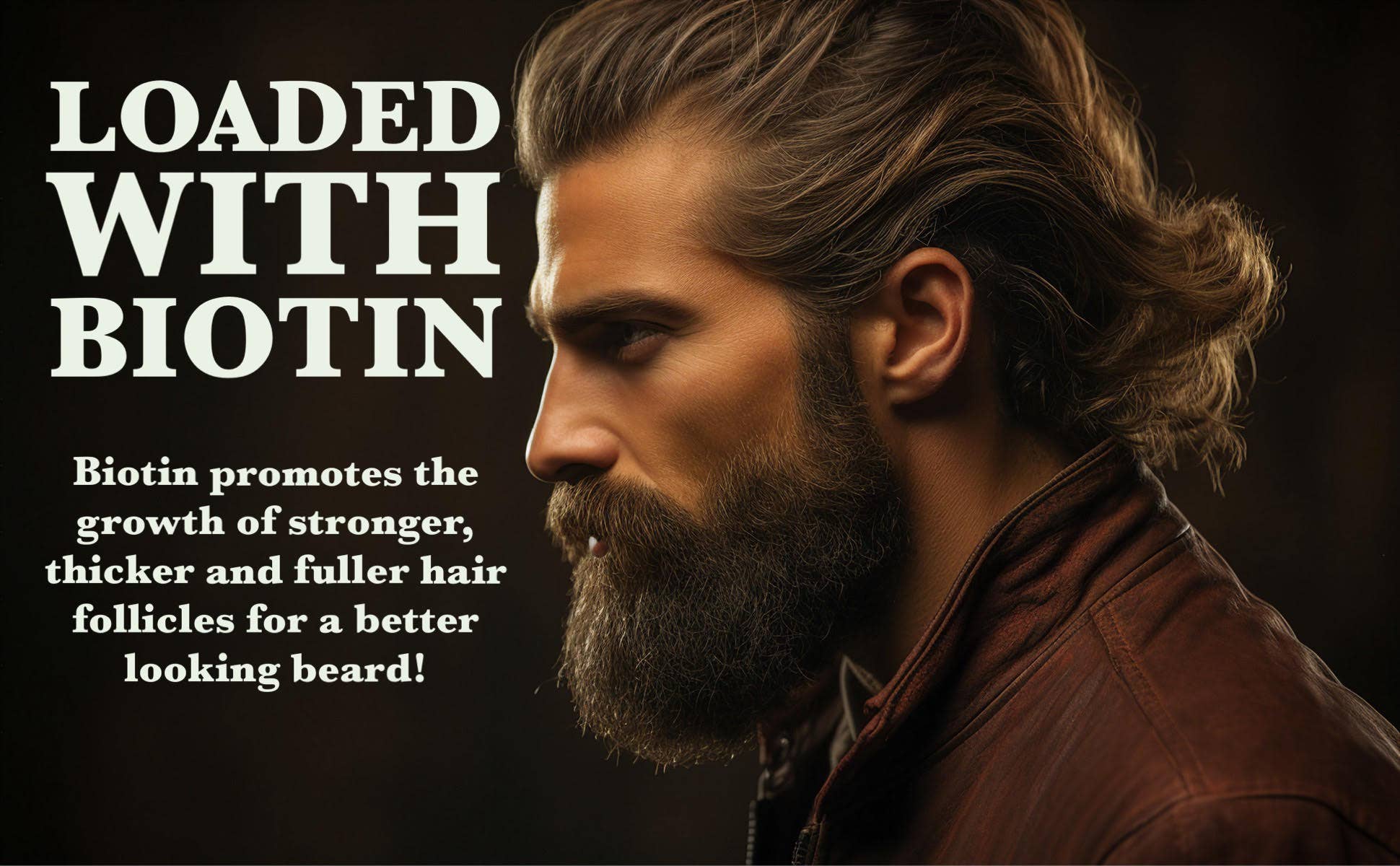Men's Beard Natural Hair Growth Serum with Biotin 1 oz