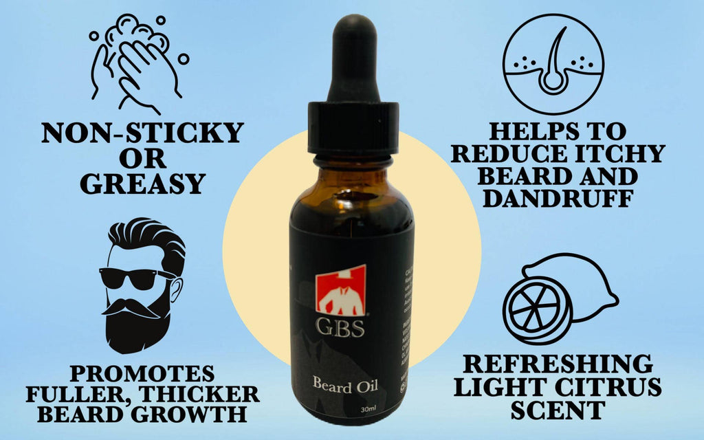 GBS BEARD OIL WITH JOJOBA + GRAPESEED OIL