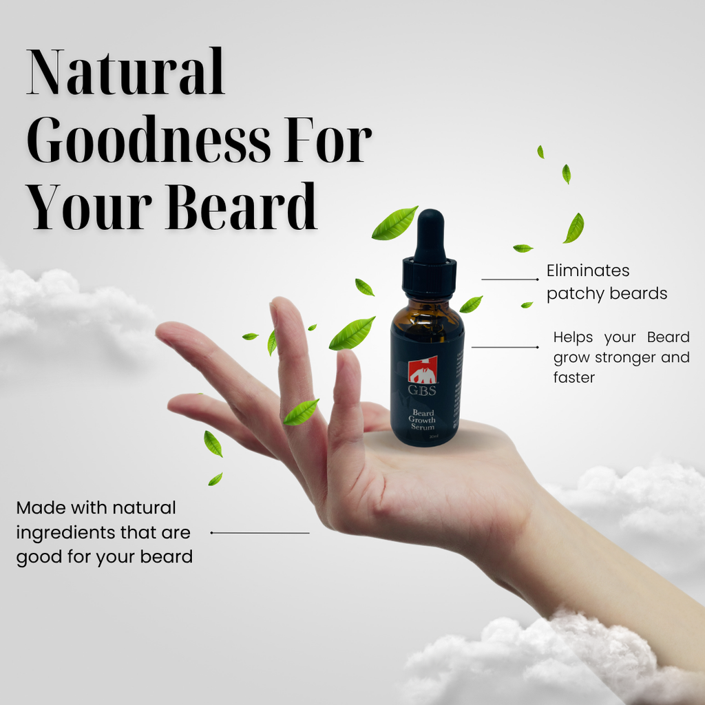 Men's Beard Natural Hair Growth Serum with Biotin 1 oz