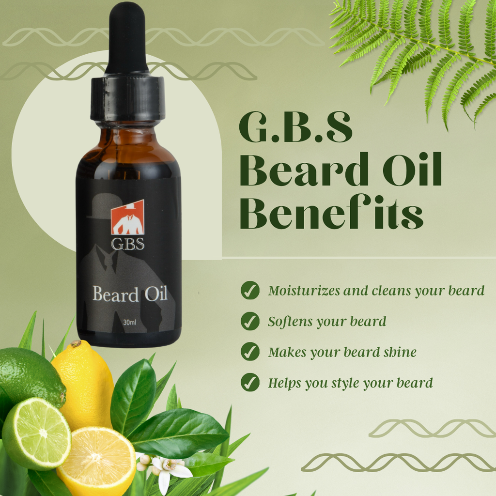 GBS BEARD OIL WITH JOJOBA + GRAPESEED OIL