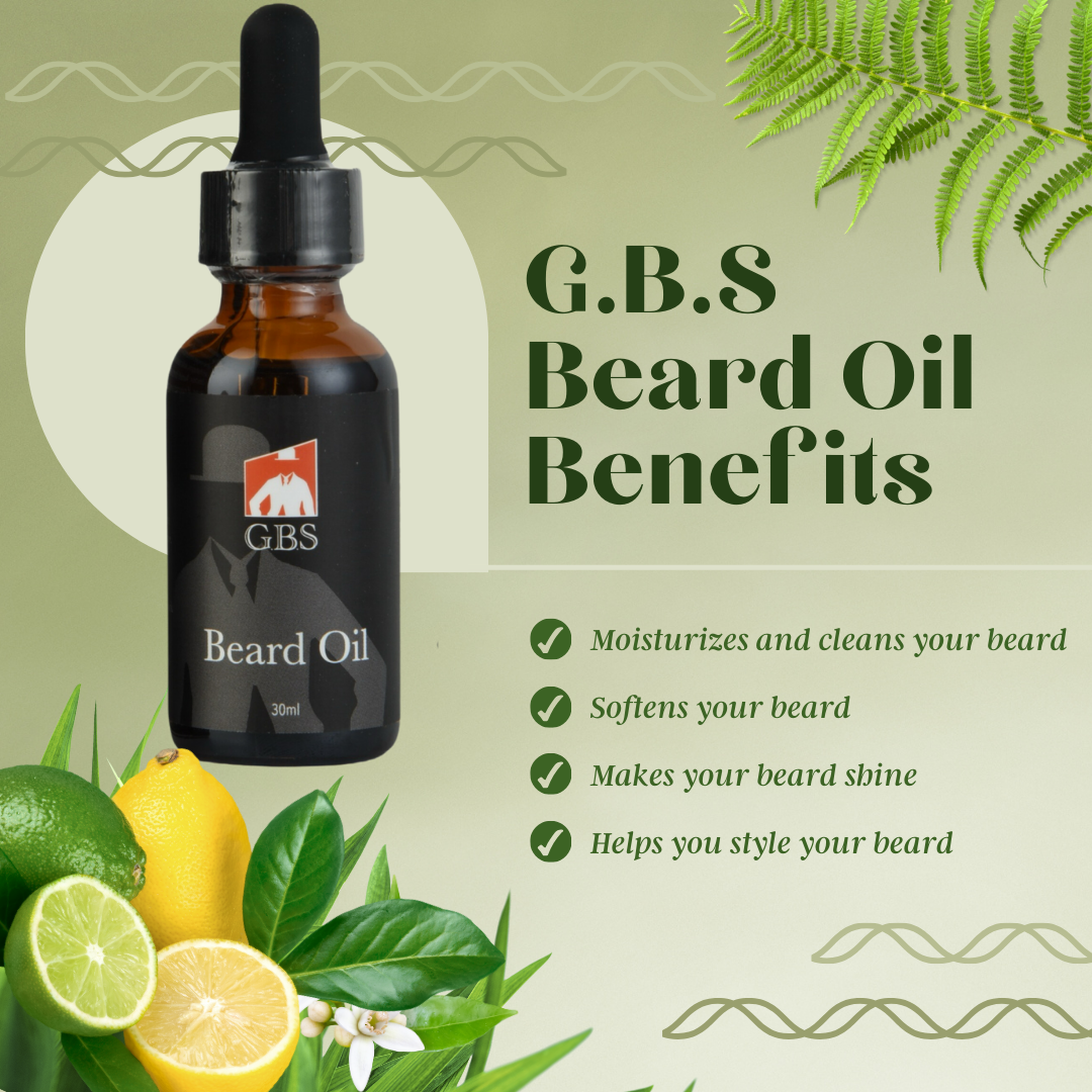 GBS BEARD OIL WITH JOJOBA + GRAPESEED OIL